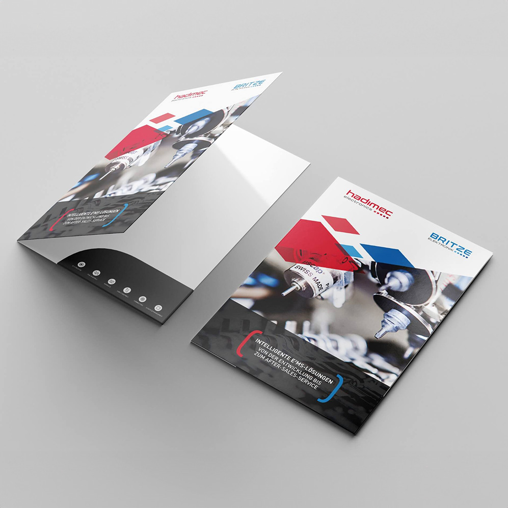 Design der Präsentationsmappen für hadimec