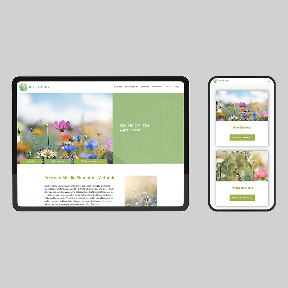 Webdesign für Torsten Falz auf Tablet und Smartphone